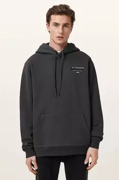 Хлопковая толстовка REDACT Allsaints, черный