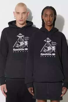 Хлопковая толстовка Reebok, черный