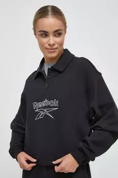 Хлопковая толстовка Reebok, черный