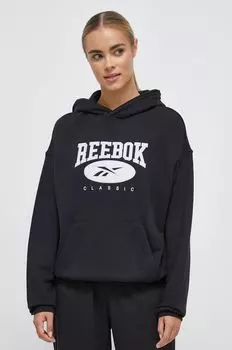 Хлопковая толстовка Reebok Classic, черный