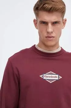 Хлопковая толстовка Reebok Classic, гранатовый