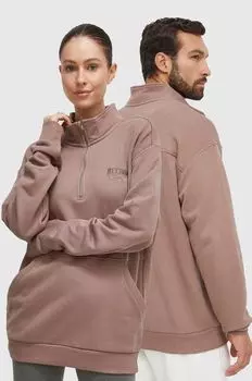 Хлопковая толстовка Reebok, коричневый