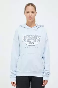 Хлопковая толстовка Reebok, синий