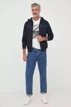 Хлопковая толстовка RYAN Pepe Jeans, темно-синий