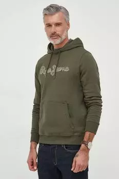 Хлопковая толстовка RYAN Pepe Jeans, зеленый