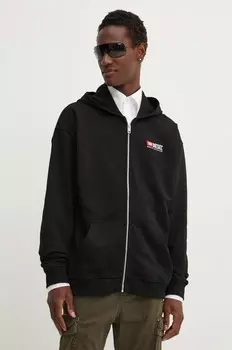 Хлопковая толстовка S-BOXT-HOOD-ZIP-DIV Diesel, черный