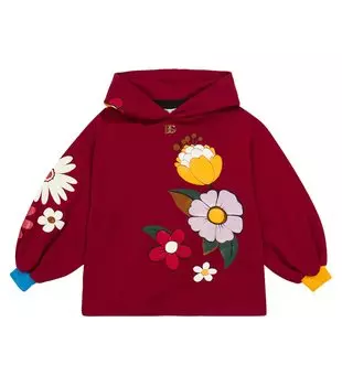 Хлопковая толстовка с цветочным принтом Dolce&Gabbana, мультиколор