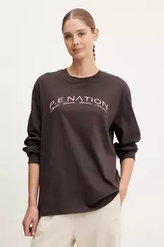 Хлопковая толстовка с длинным рукавом Volume P.E Nation, коричневый