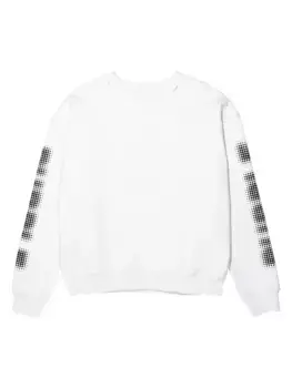 Хлопковая толстовка с длинными рукавами и круглым вырезом с графическим логотипом Purple Brand, цвет off white