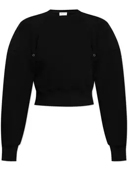 Хлопковая толстовка с длинными рукавами Saint Laurent, черный
