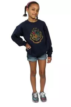 Хлопковая толстовка с домиками Хогвартса Harry Potter, темно-синий