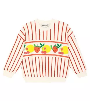 Хлопковая толстовка с фруктовыми полосками Mini Rodini, мультиколор