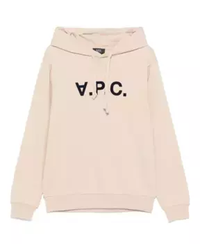 Хлопковая толстовка с капюшоном A.P.C., бежевый