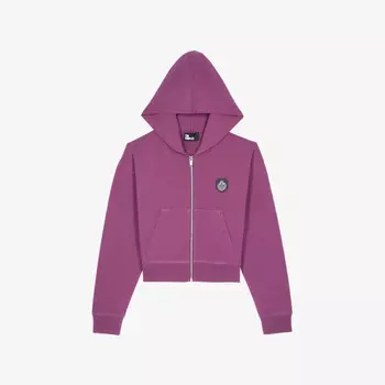 Хлопковая толстовка с капюшоном Blazon-Patch на молнии The Kooples, черный