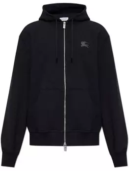 Хлопковая толстовка с капюшоном Burberry Equestrian Knight, черный