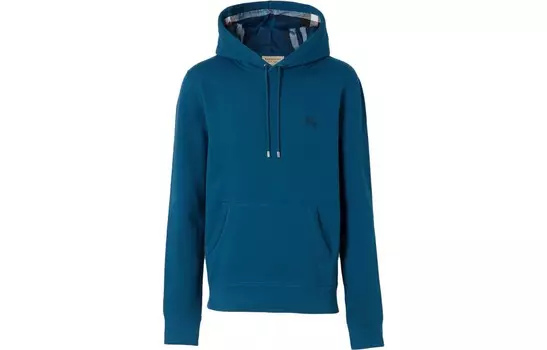 Хлопковая толстовка с капюшоном Burberry, синий