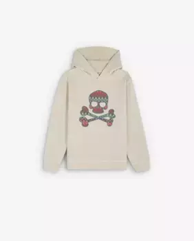 Хлопковая толстовка с капюшоном для девочки Scalpers, белый