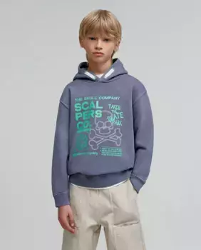 Хлопковая толстовка с капюшоном для мальчика Scalpers, синий