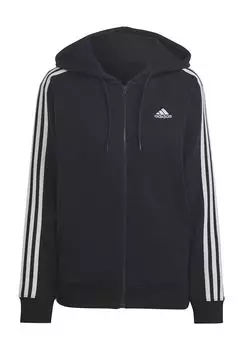 Хлопковая толстовка с капюшоном для женщин adidas, цвет Black White