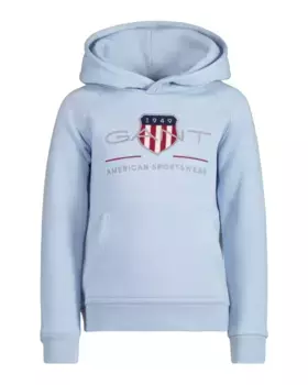 Хлопковая толстовка с капюшоном Gant, синий
