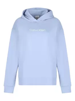 Хлопковая толстовка с капюшоном и логотипом Calvin Klein, синий