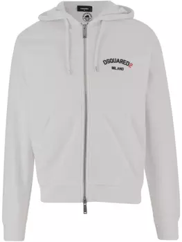 Хлопковая толстовка с капюшоном и логотипом DSQUARED2, белый