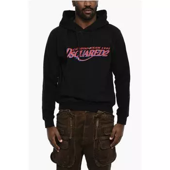 Хлопковая толстовка с капюшоном и логотипом Dsquared2, Black