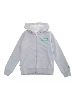 Хлопковая толстовка с капюшоном и логотипом MC2 Saint Barth Kids, серый