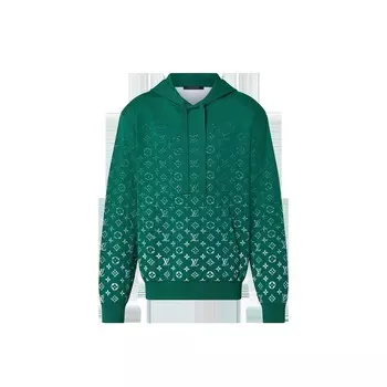 Хлопковая толстовка с капюшоном и монограммой Louis Vuitton, зеленый