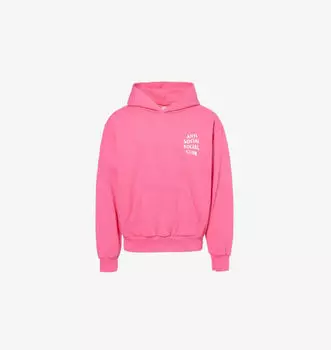 Хлопковая толстовка с капюшоном и принтом «Игры разума» Anti Social Social Club, розовый