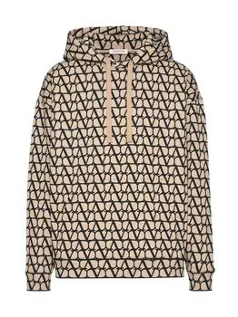 Хлопковая толстовка с капюшоном и принтом Toile Iconographe Valentino, бежевый