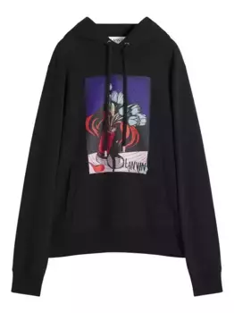 Хлопковая толстовка с капюшоном Lanvin, черный