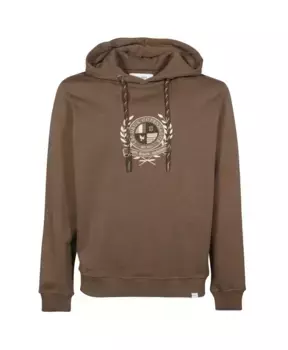 Хлопковая толстовка с капюшоном Les Deux, коричневый