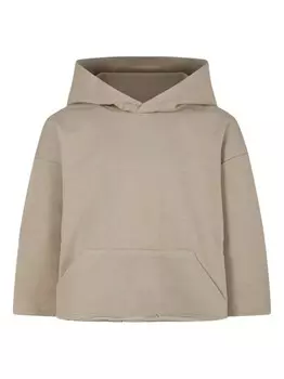 Хлопковая толстовка с капюшоном MM6 Maison Margiela Kids, нейтральный цвет
