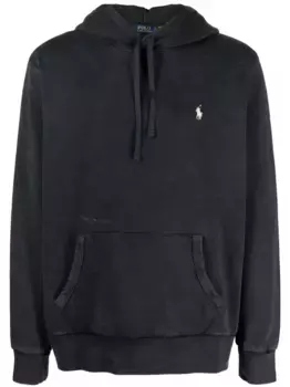Хлопковая толстовка с капюшоном Polo Pony POLO RALPH LAUREN, черный