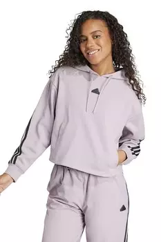 Хлопковая толстовка с карманом-кенгуру Adidas Sportswear, фиолетовый