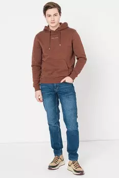 Хлопковая толстовка с карманом-кенгуру Casual Friday, коричневый