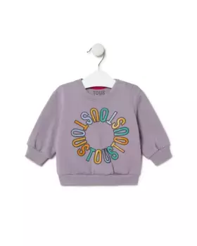 Хлопковая толстовка с круглым логотипом Tous, цвет Lila
