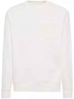 Хлопковая толстовка с круглым вырезом Boggi Milano, белый