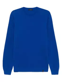 Хлопковая толстовка с круглым вырезом Fay, синий