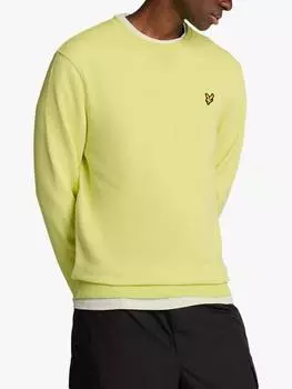 Хлопковая толстовка с круглым вырезом и логотипом Lyle & Scott, цвет Steward Yellow
