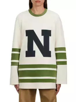 Хлопковая толстовка с круглым вырезом Ringer Nahmias, белый