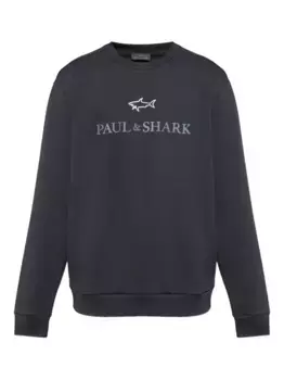Хлопковая толстовка с логотипом акулы Paul & Shark, черный