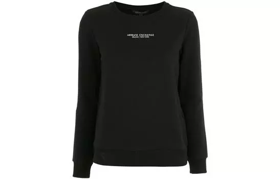 Хлопковая толстовка с логотипом ARMANI EXCHANGE, черный