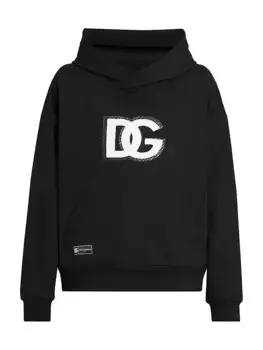 Хлопковая толстовка с логотипом Dolce&Gabbana, цвет nero