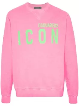 Хлопковая толстовка с логотипом Dsquared2, розовый