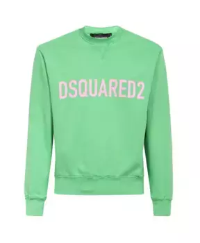 Хлопковая толстовка с логотипом Dsquared2, зеленый