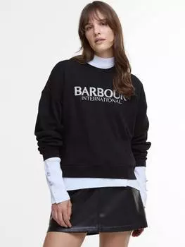 Хлопковая толстовка с логотипом franchesca Barbour, черный