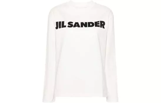 Хлопковая толстовка с логотипом JIL SANDER, белый/слоновая кость
