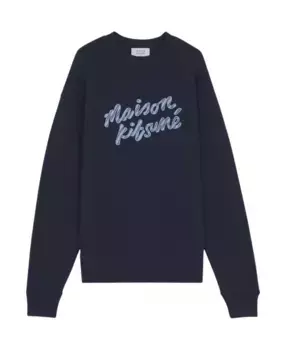 Хлопковая толстовка с логотипом Maison Kitsun, синий